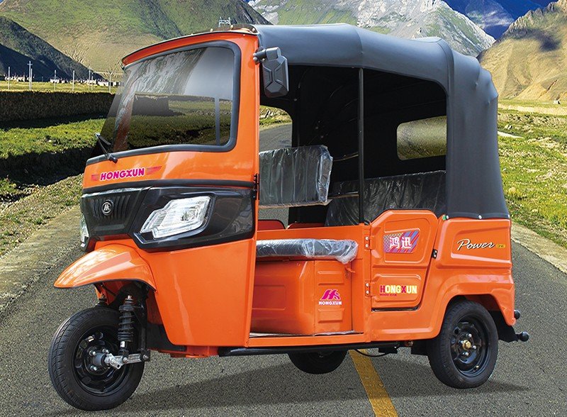 electric passenger tricycle in orange14