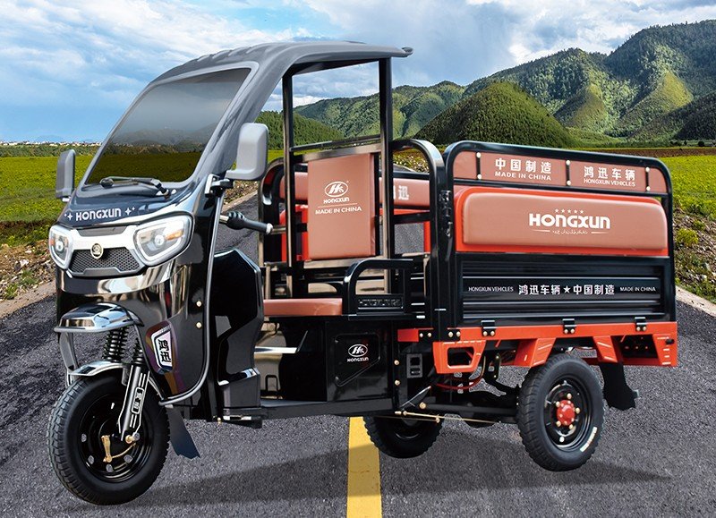 semi-closed electric cargo tricycle in black6