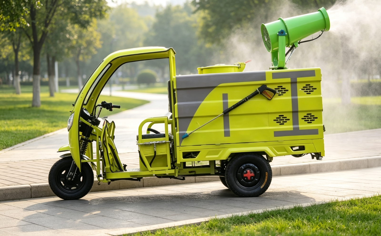 electric fog cannon sanitation tricycle