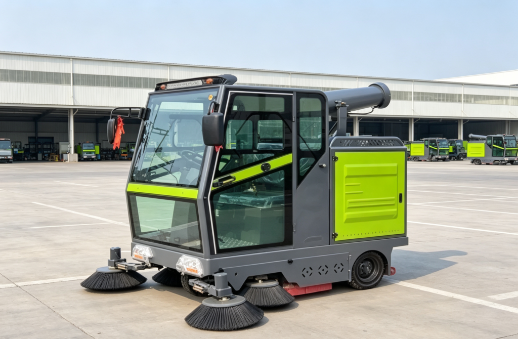ride‑on electric street sweeper